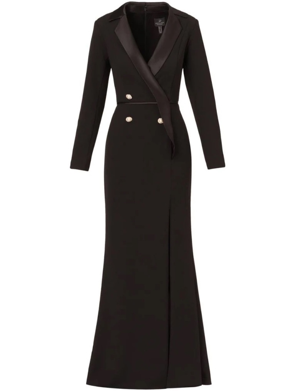 Adrianna Papell Size 6 Black Tuxedo Blazer Formal Gown Long Sleeve NWT GALA MOB